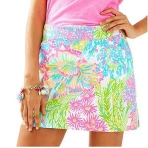 Lilly Pulitzer Lovers Coral Marigold Skort Sz 0